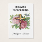 Carte Saint du mémorial funéraire catholique Rose (Devant)