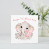 Carte Saint Eléphant Rose de Saint Valentin (Debout devant)