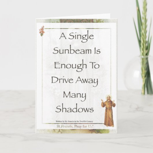 Carte Saint Francis de PRIÈRE d'Assisi Sunbeam (Devant)