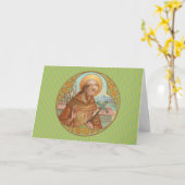 Carte Saint François d'Assise (BK 002) Salutation blanch (Fleur jaune)