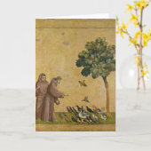 Carte Saint François d'Assise prêchant aux oiseaux (Fleur jaune)