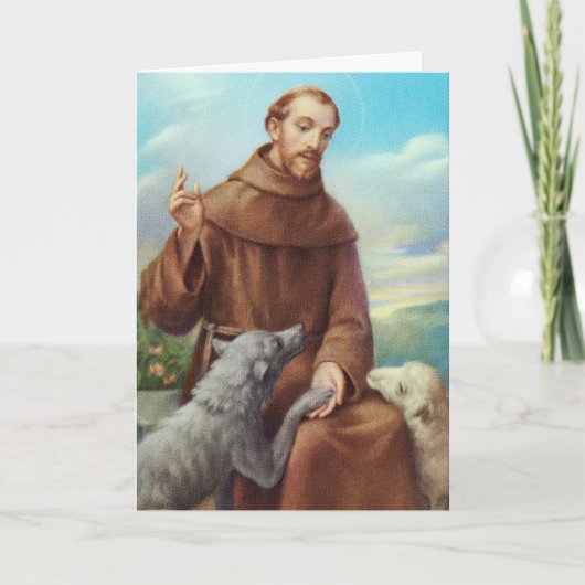 Carte Saint François d'Assise Prière pour les animaux (Devant)