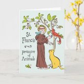 Carte Saint François d'Assise, Protecteur des Anim (Fleur jaune)