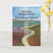 Carte Saint Gabriel l'Archangel Fête de jour Blessings R (Fleur jaune)