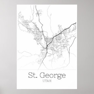 Carte Saint-Georges - Utah - Poster de la carte de