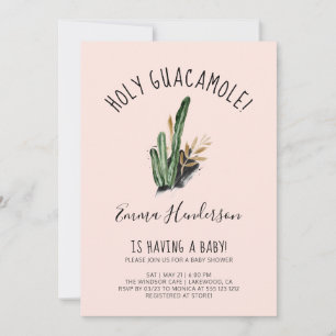 Carte Saint-Guacamole Baby shower mexicain moderne