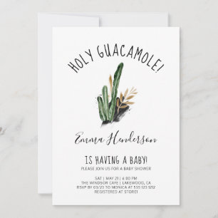 Carte Saint-Guacamole Baby shower mexicain moderne