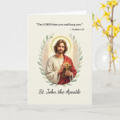 Carte Saint Jean l'Apôtre Paix et Bénédictions de Dieu (Fleur jaune)
