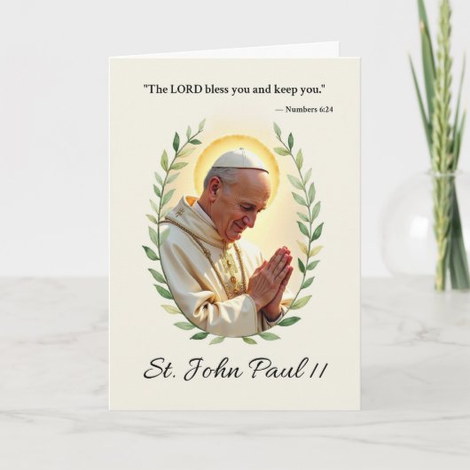 Carte Saint Jean-Paul II Paix et Bénédictions de Dieu (Devant)