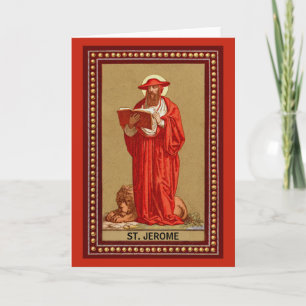Carte Saint Jérôme, cardinal avec Lion (P 004)