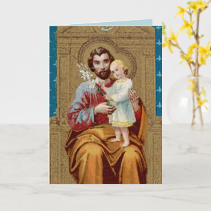 Carte Saint-Joseph avec enfant Jésus-Christ