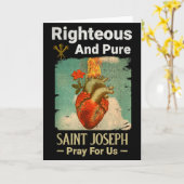 Carte Saint Joseph catholique, saint patron des pères, p (Fleur jaune)