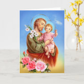 Carte Saint Joseph fête (Fleur jaune)