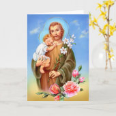Carte "Saint Joseph fête" "petits saints du printemps" (Fleur jaune)