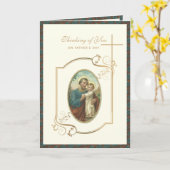 Carte Saint Joseph Jésus Fête des pères catholique Relig (Fleur jaune)