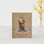 Carte Saint Joseph Jésus Fête des pères catholique Relig (Fleur jaune)