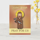 Carte Saint Joseph Priez pour nous Simple catholique Sai (Fleur jaune)
