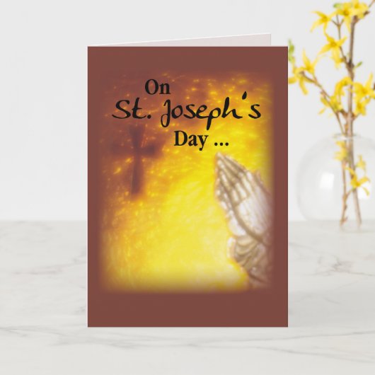 Carte Saint-Joseph's Day Praying Hands (Fleur jaune)