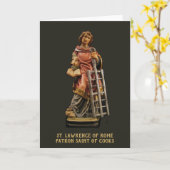 Carte Saint-Laurent de Rome, Patron Saint des Cuisiniers (Fleur jaune)