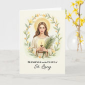 Carte Saint Lucy Bénédiction de la fête de Saint Lucy Co (Fleur jaune)