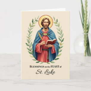 Carte Saint Luke Fête Bénédiction Jour Fête Couronne