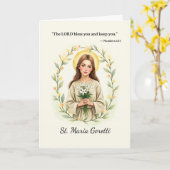 Carte Saint Maria Goretti La Paix et les Bénédictions de (Fleur jaune)