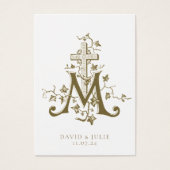 Carte Saint Mariage de Croix Marian Gold catholiqu (Devant)