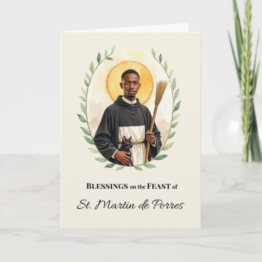 Carte Saint Martin de Porres Fête Bénédiction (Devant)