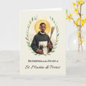 Carte Saint Martin de Porres Fête Bénédiction (Fleur jaune)