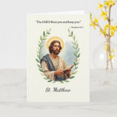 Carte Saint Matthieu Écriture de la Paix et des Bénédict (Fleur jaune)