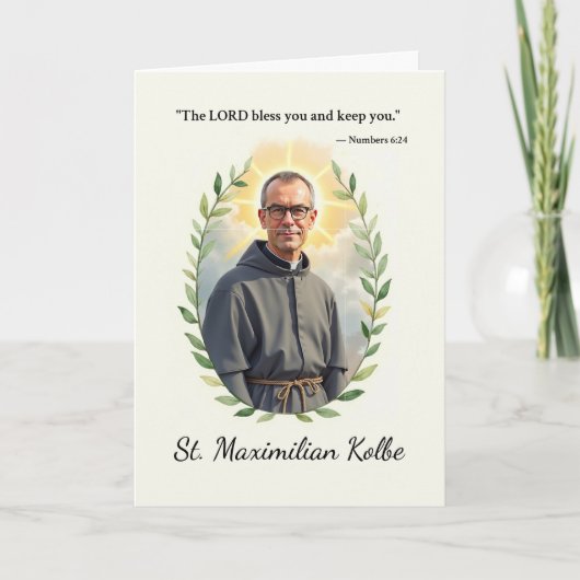 Carte Saint Maximilian Kolbe Paix et Bénédictions de Die (Devant)