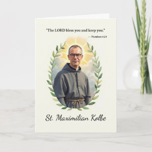 Carte Saint Maximilien Kolbe que la paix et les bénédict