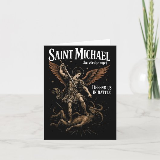 Carte Saint Michael Defend Us In Battle Archangel Christ (Devant)
