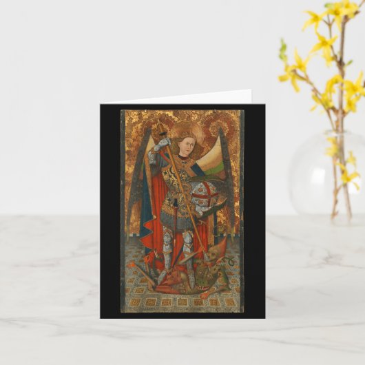 Carte Saint Michael The Archangel Defeating Satan Christ (Fleur jaune)