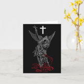 Carte Saint Michel l'Archange vainquant Satan (Fleur jaune)