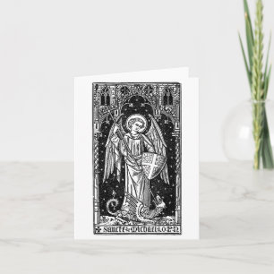 Carte Saint Michel l'Archange vainquant Satan Christ