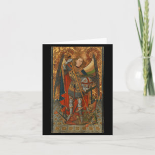Carte Saint Michel l'Archange vainquant Satan Christ