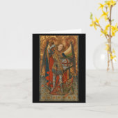 Carte Saint Michel l'Archange vainquant Satan Christ (Fleur jaune)