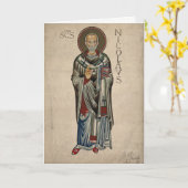 Carte Saint Nicholas de St Nick d'aquarelle de Myra et (Fleur jaune)