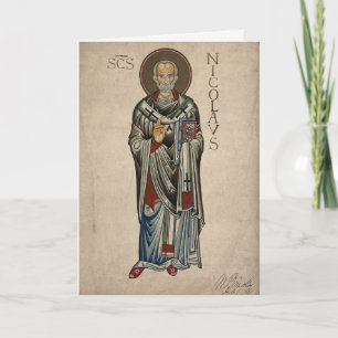 Carte Saint Nicholas de St Nick d'aquarelle de Myra et