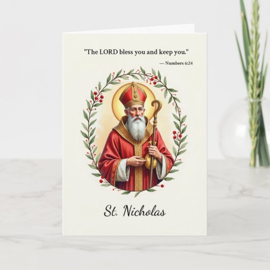 Carte Saint Nicolas La Paix et les Bénédictions de Dieu (Devant)