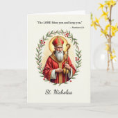 Carte Saint Nicolas La Paix et les Bénédictions de Dieu (Fleur jaune)