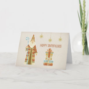 Carte Saint Nicolas, présents, heureux Sinterklaas