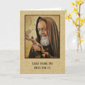 Carte Saint Padre Pio Prêtre et Stigmatiste (Fleur jaune)