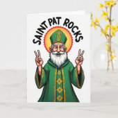 Carte Saint Pat Rocks Modern Card (Fleur jaune)