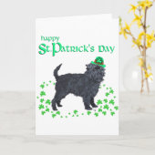 Carte Saint-Patrick Affenpinscher (Fleur jaune)