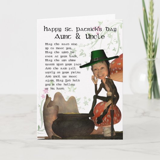 Carte Saint Patrick avec Leprechaun Aunt & Uncl (Devant)