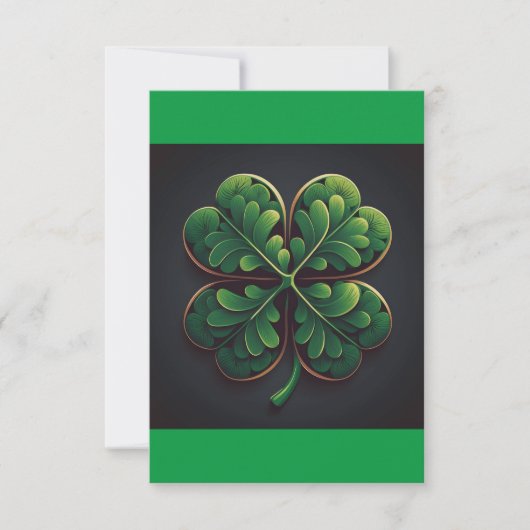 Carte Saint Patrick avec un trèfle à quatre feuill (Devant)