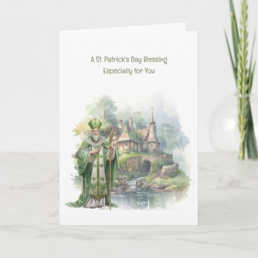 Carte Saint-Patrick Bénédiction de la Croix celtique Ros (Devant)
