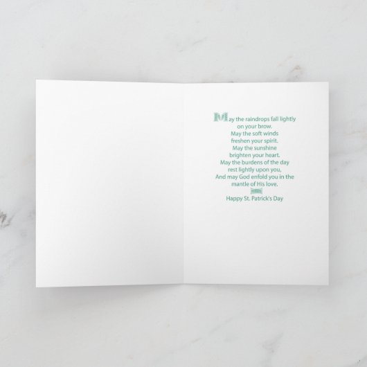 Carte Saint Patrick Bénédictions, Religieux Vert (Intérieur)